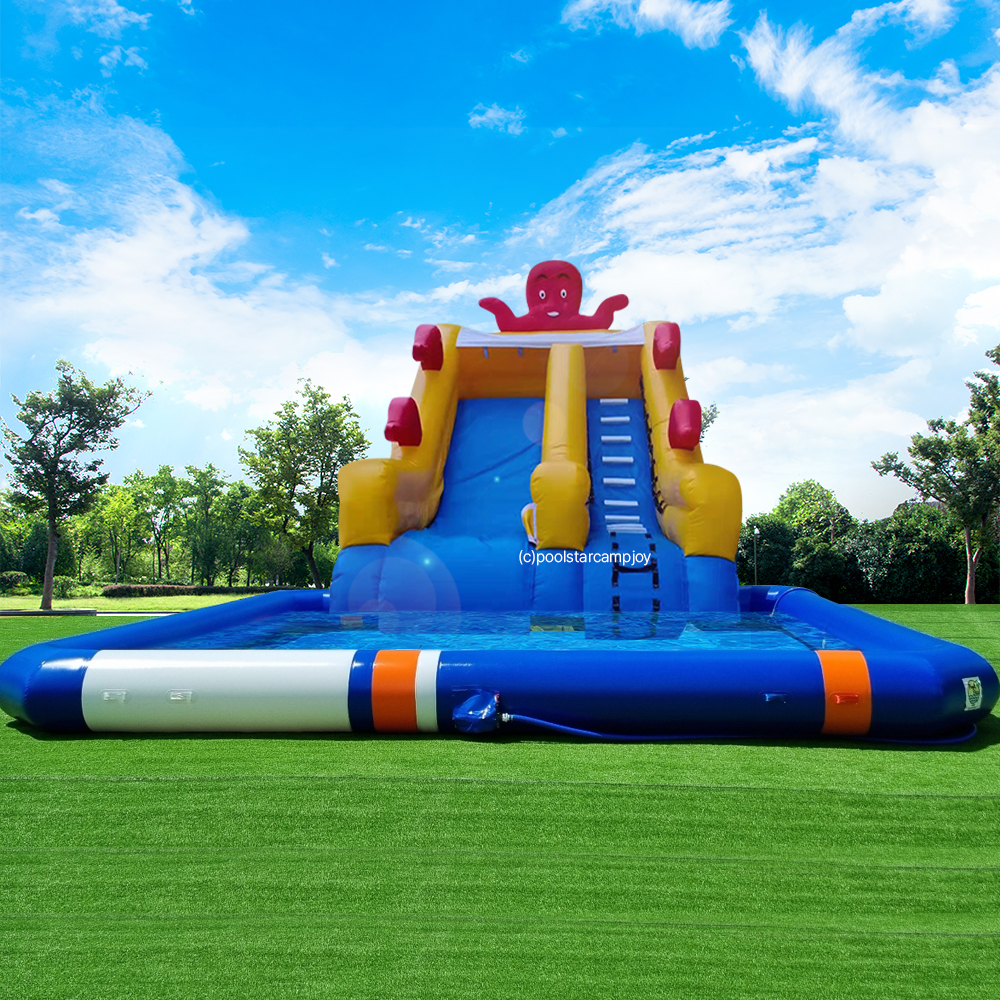 문어 슬라이드 폭 4m x 길이 6m x 총 높이 5.03m  발딛는 높이 2.8m 에어풀장용